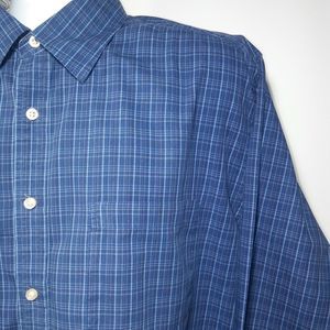 R&G London Robert Graham Men's Button Down Blue Long Sleeve Front Pocket Size XL